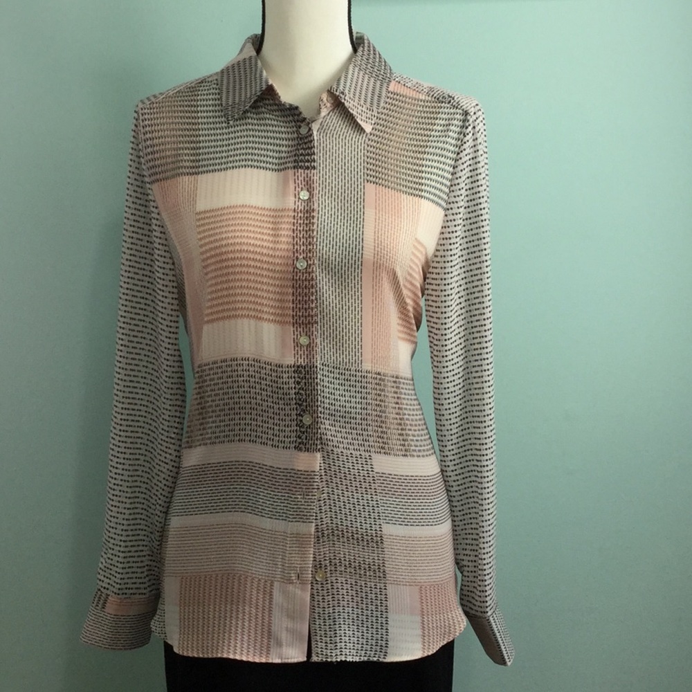 Rose+Olive - Women Long Sleeves Pink Plaid Shirt